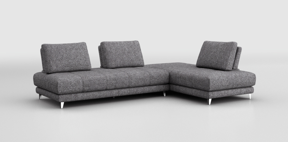 Vigoleno - large corner sofa with 3 backrests componibile destro